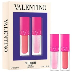 Valentino Puffer Gloss Duo - Pink And Nude Comors Brand New
